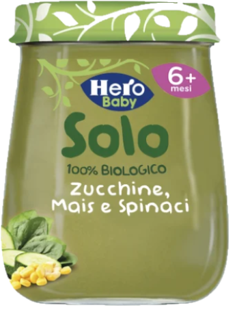 

Solo Omogeneizzato Zucchine Mais E Spinaci Hero 120g