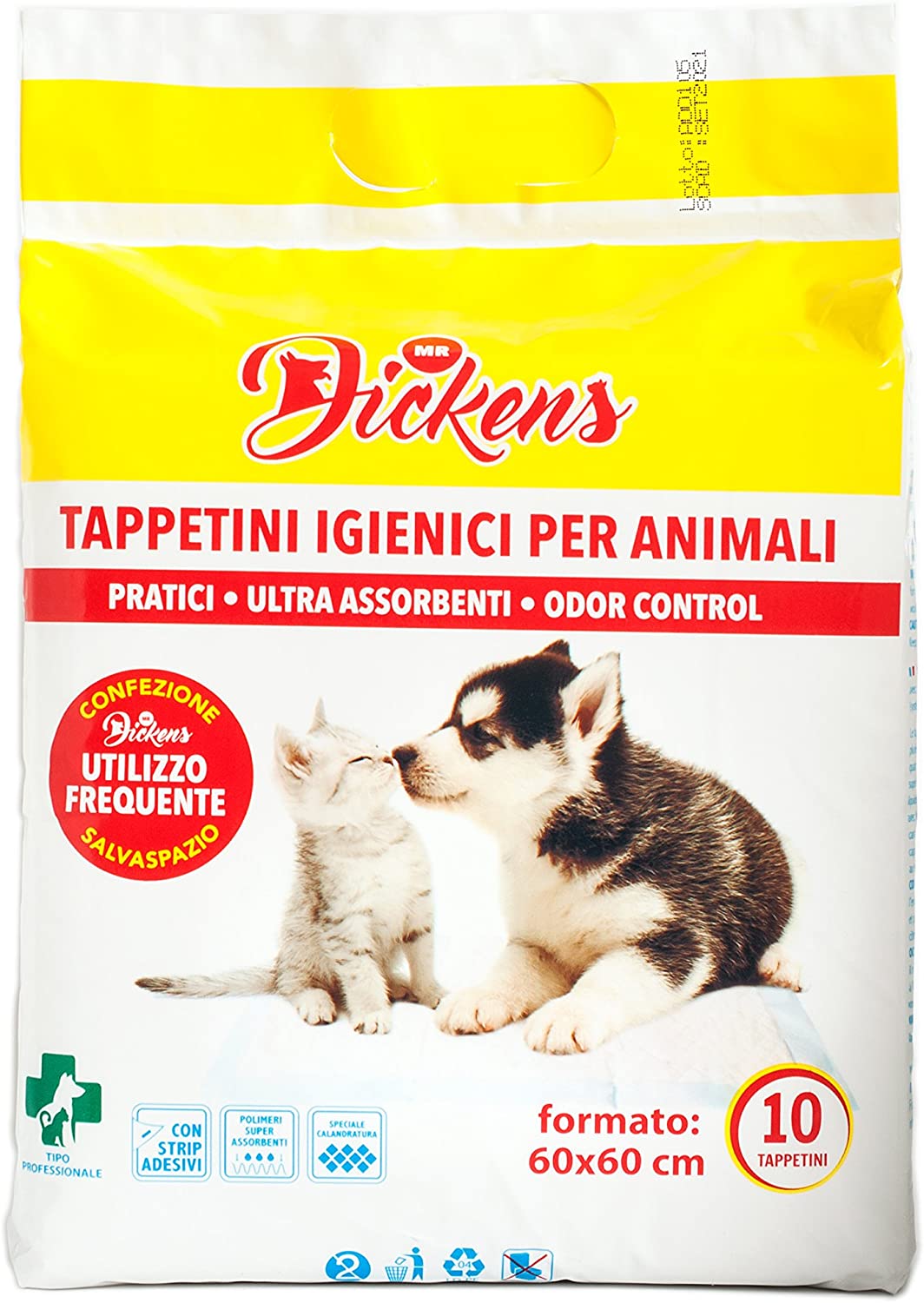 Image of Tappetini Igienici Per Animali 60x60 Mr. Dickens 10 Pezzi