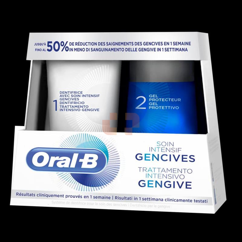 

Trattamento Intensivo Gengive Dentifricio 85ml+ Gel Gengive 63ml Oral B