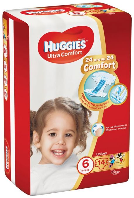 Image of Ultra Comfort Huggies(R) Pannolini Unisex 14 Pezzi Taglia 6033