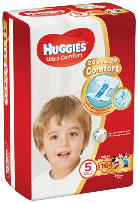 Image of Ultra Comfort Huggies(R) Pannolini Unisex 16 Pezzi Taglia 5033