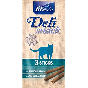 Image of Life Cat Deli Snack Salmone e Trota - 3 Stick da 5GR