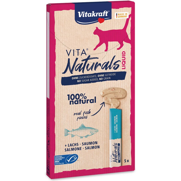 Image of Vita Naturals Cat Liquid Snack Salmone - 5 Snack