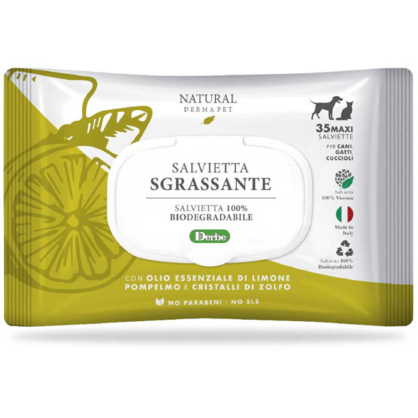 Image of Salviette Specifiche Sgrassanti con Limone Pompelmo e Cristalli di Zolfo - 35 Salviette