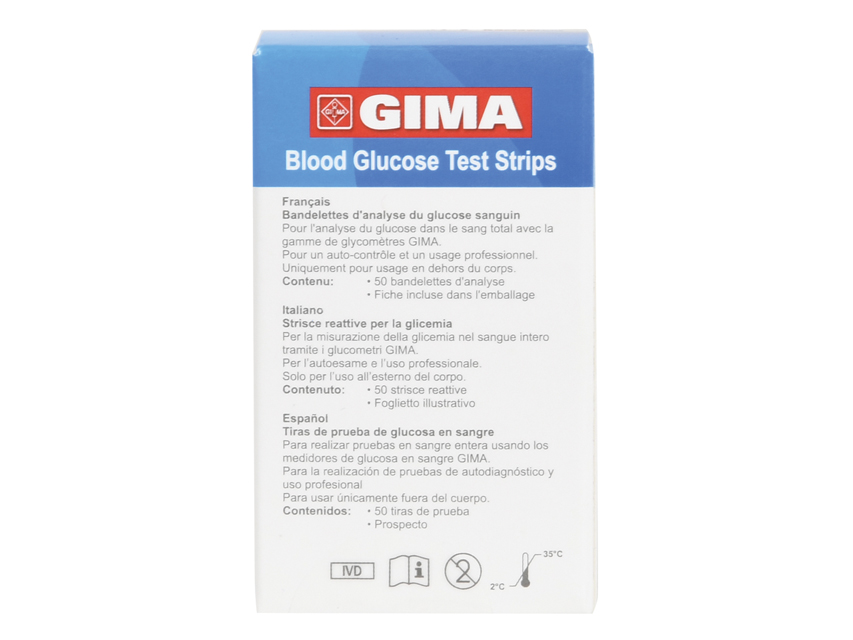 Image of Strisce Glicemia per Glucometro GIMA 50 Test Strips033