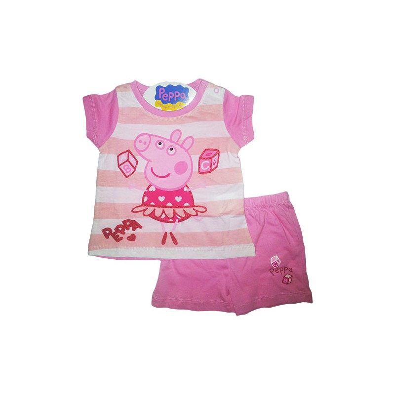 Image of Pigiama maglia maglietta pantaloncino bimba neonato Peppa Pig 18 m033