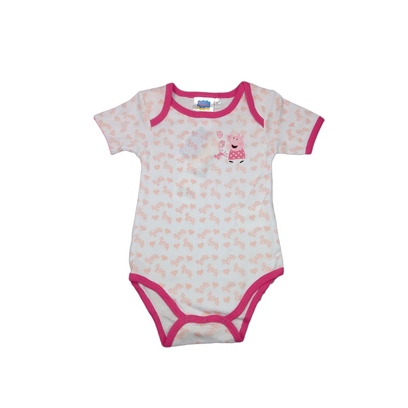 Image of Body bodino intimo bimba neonato mezza manica Peppa Pig fucsia 12 m033