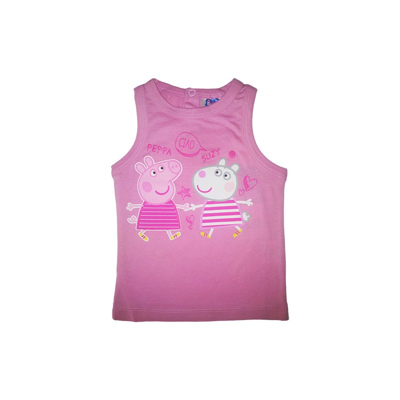 

T-shirt maglia maglietta senza manica bimba neonato Peppa Pig rosa 30 m