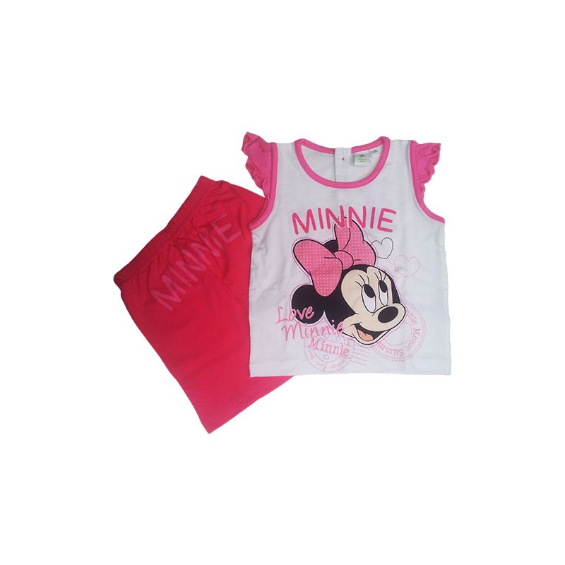 Image of Disney Baby Completino Minnie T-Shirt + Pantaloncino Colore Fucsia 36 Mesi033