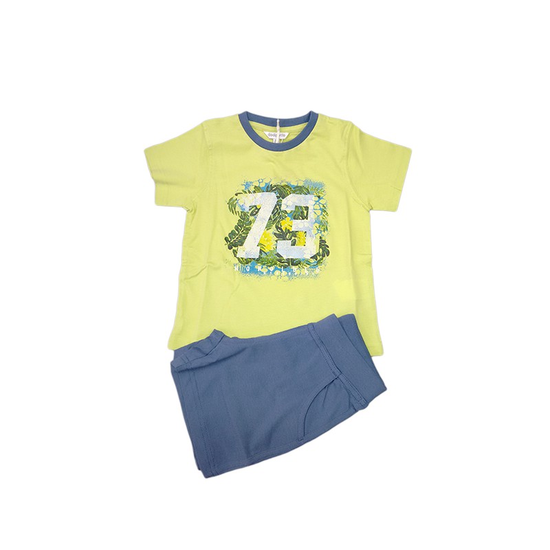 Image of Completo maglia maglietta pantaloncino bimbo bambino verde Dodipetto 6A033