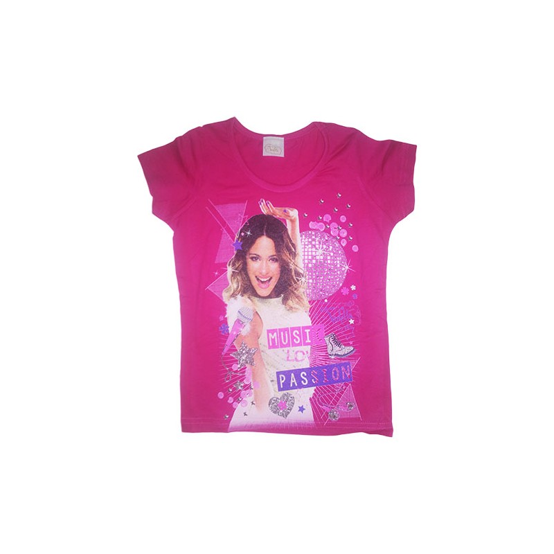 Image of T-shirt maglia maglietta bimba bambina Disney Violetta fucsia 6A