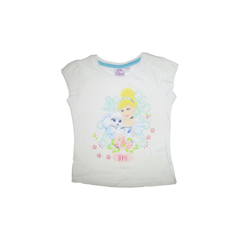 Image of T-shirt maglia maglietta bimba bambina Disney Principesse bianco 3A033