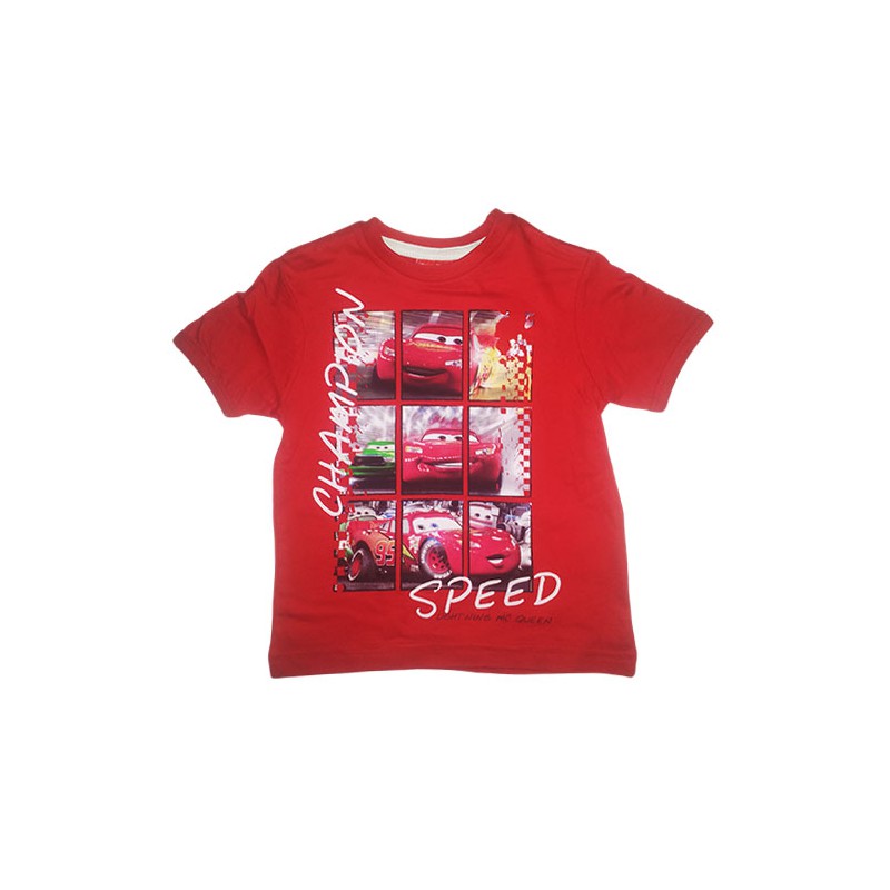 Image of T-shirt maglia maglietta bimbo bambino Disney Cars rosso 8A