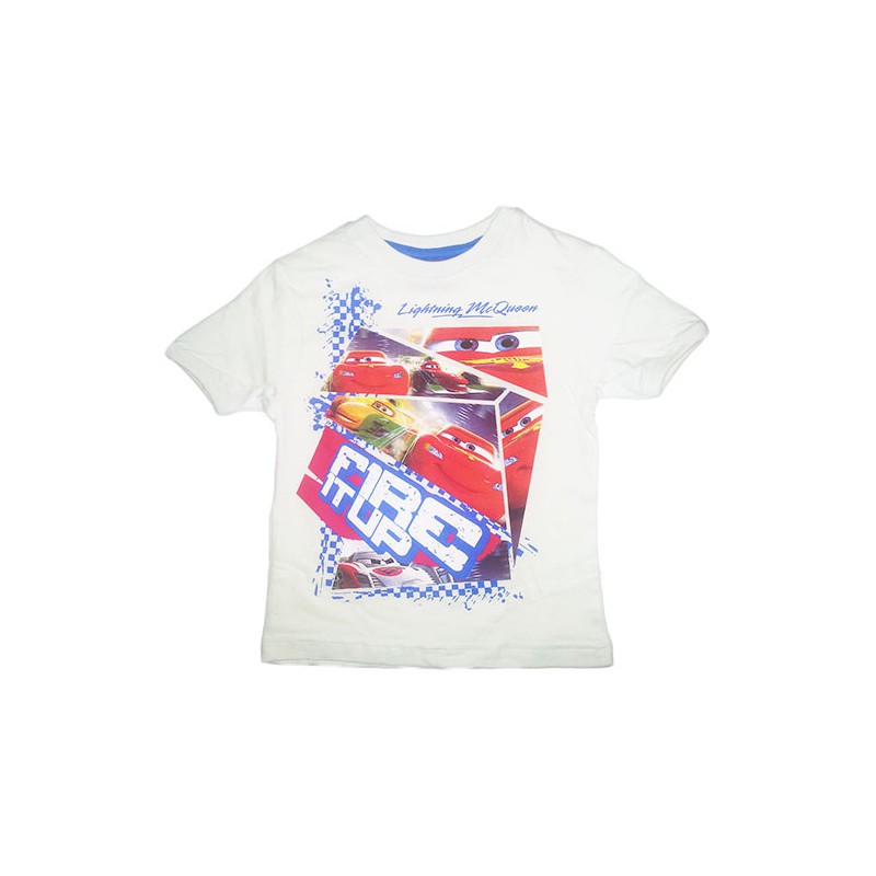 Image of T-shirt maglia maglietta bimbo bambino Disney Cars bianco 4A