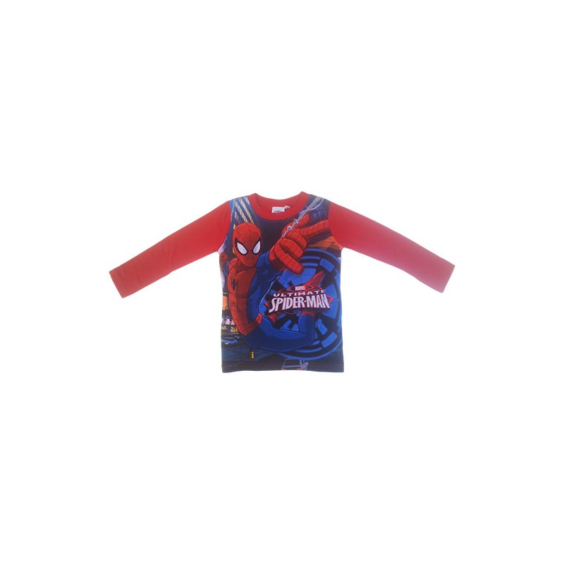 Image of T-shirt maglia maglietta cotone bimbo bambino uomo ragno Spiderman rosso 8A033