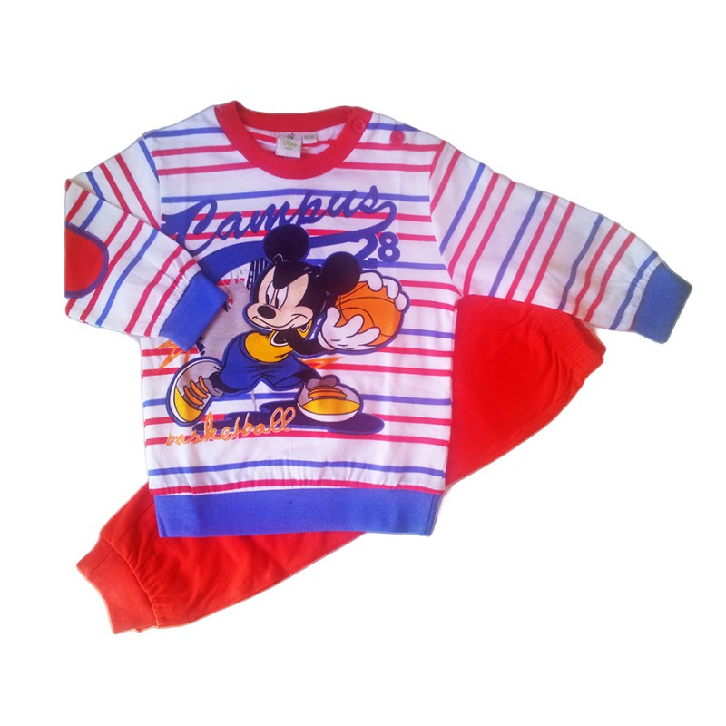 Image of Pigiama maglia maglietta pantalone bimbo neonato Disney baby Mickey rosso 18 m033