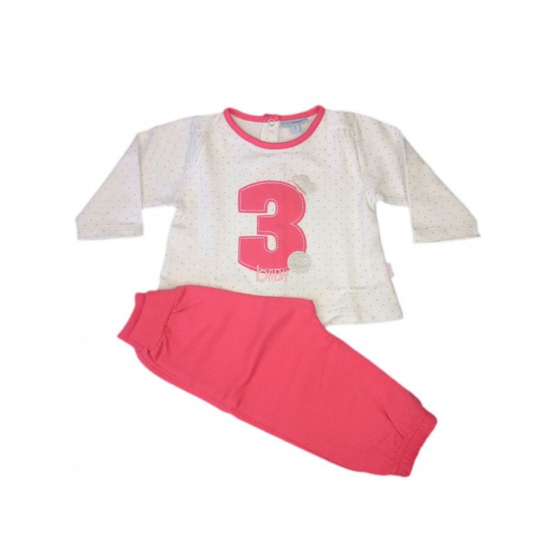 Image of Completo tuta 2pz maglia maglietta pantalone bimba neonato Yatsi rosa fucsia 3 m