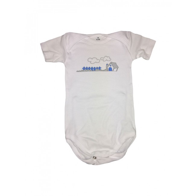 Image of Body bodino intimo neonato bimbo mezza manica Rapife bianco blu 6 m033