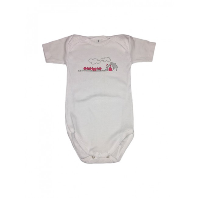 Image of Body bodino intimo neonato bimba mezza manica Rapife bianco rosa 6 m033