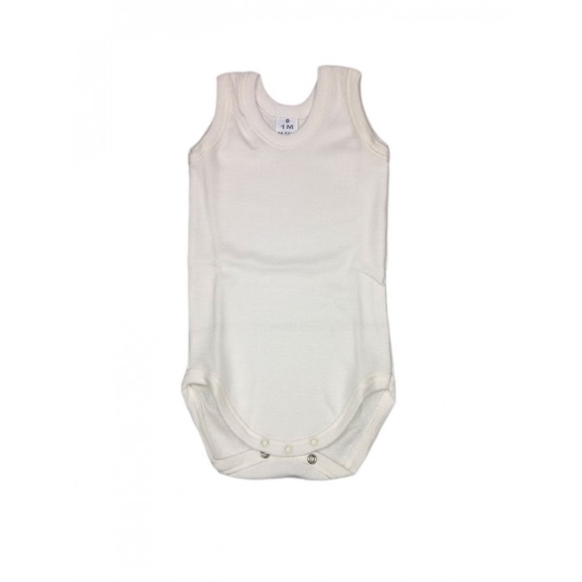 Image of Body bodino intimo cotone biologico neonato bimbo bimba senza manica Rapife panna 9 m033