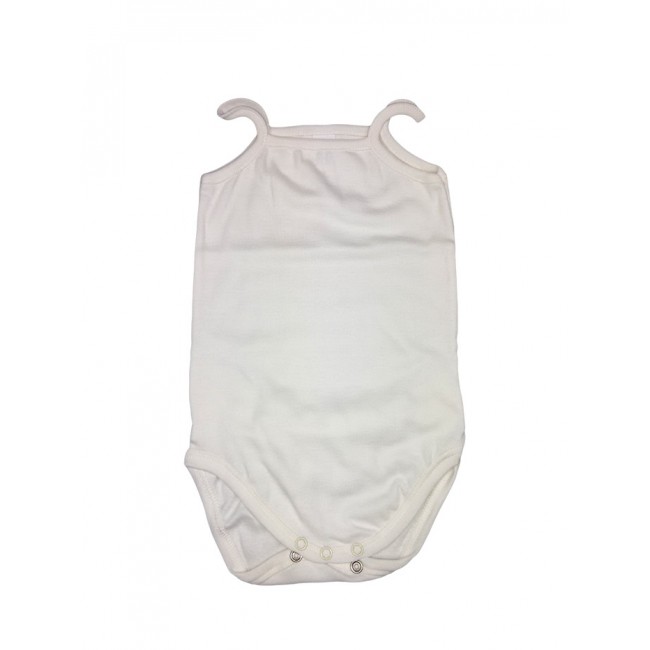 Image of Body bodino intimo cotone biologico neonato bimba senza manica bretellina Rapife panna 3 m033