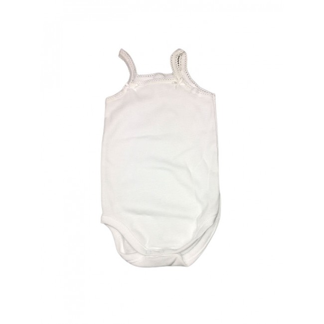 

Body bodino intimo cotone biologico neonato bimba senza manica bretellina Rapife panna 3 m