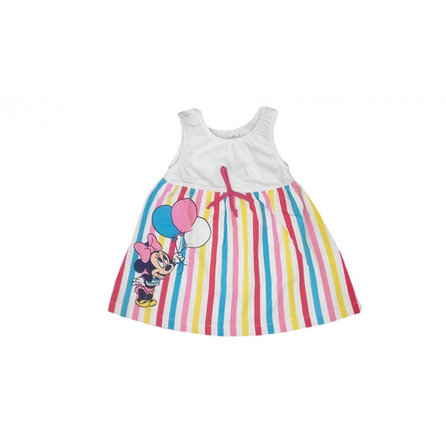 Image of Vestito vestitino abito bimba neonato Disney baby Minnie bianco colori fantasia 18 m033