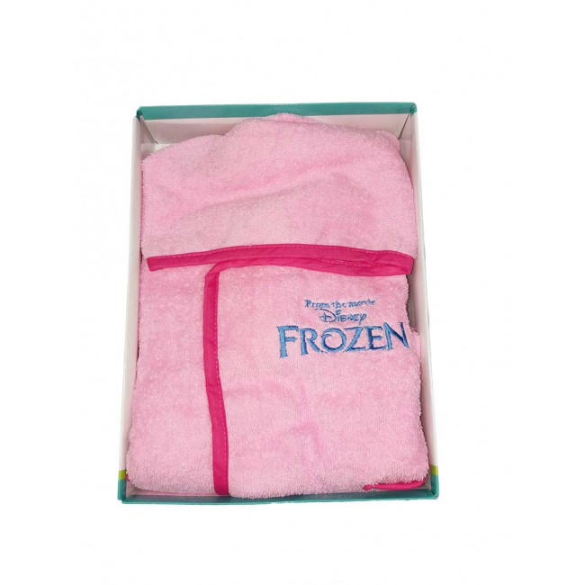 Image of Accappatoio bimba spugna cotone neonato Disney Frozen rosa 12 m033