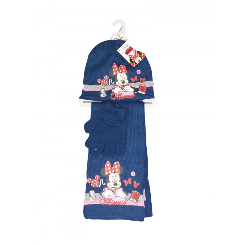 Image of Set 3pz cappello cappellino sciarpa guanti bimba Disney baby Minnie blu tg 52033