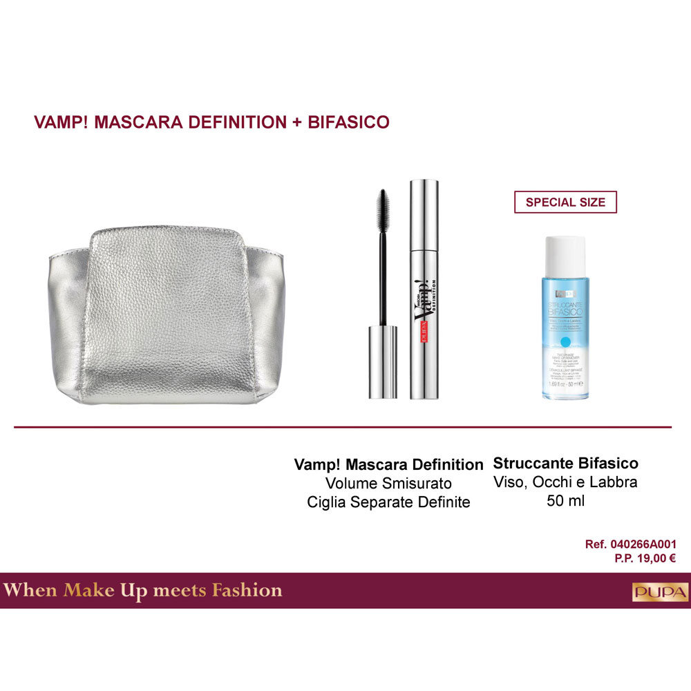 Image of Cofanetto 2018 Pupa Kit Vamp! Mascara Definition & Sruccante Bifasico Ref. 0747