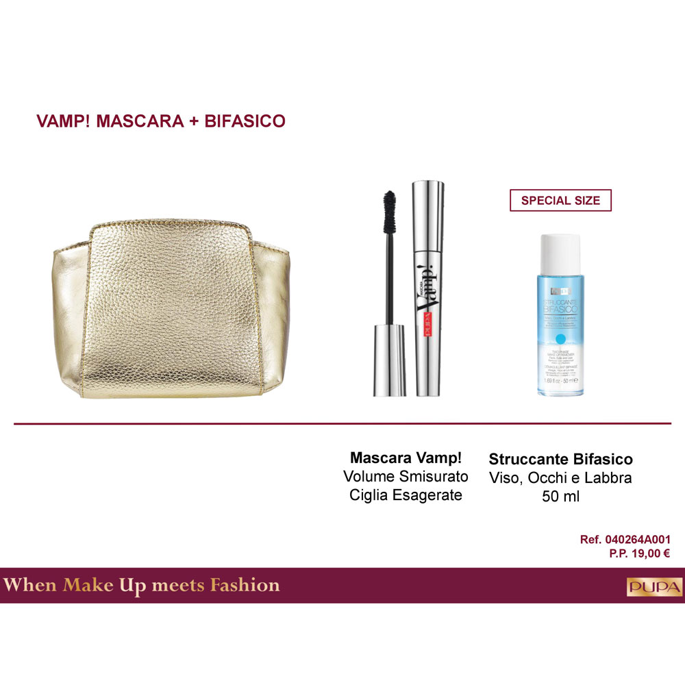 Image of Cofanetto 2018 Pupa Kit Vamp! Mascara & Sruccante Bifasico Ref. 0716
