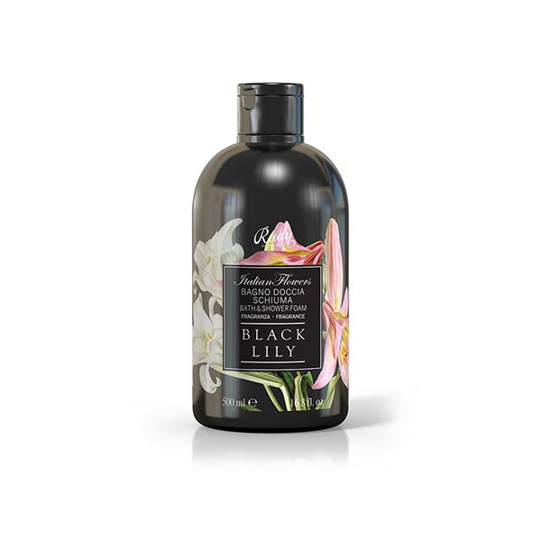 Italian Flower&#39;s Black Lily Bagno Doccia Schiuma 500 ml