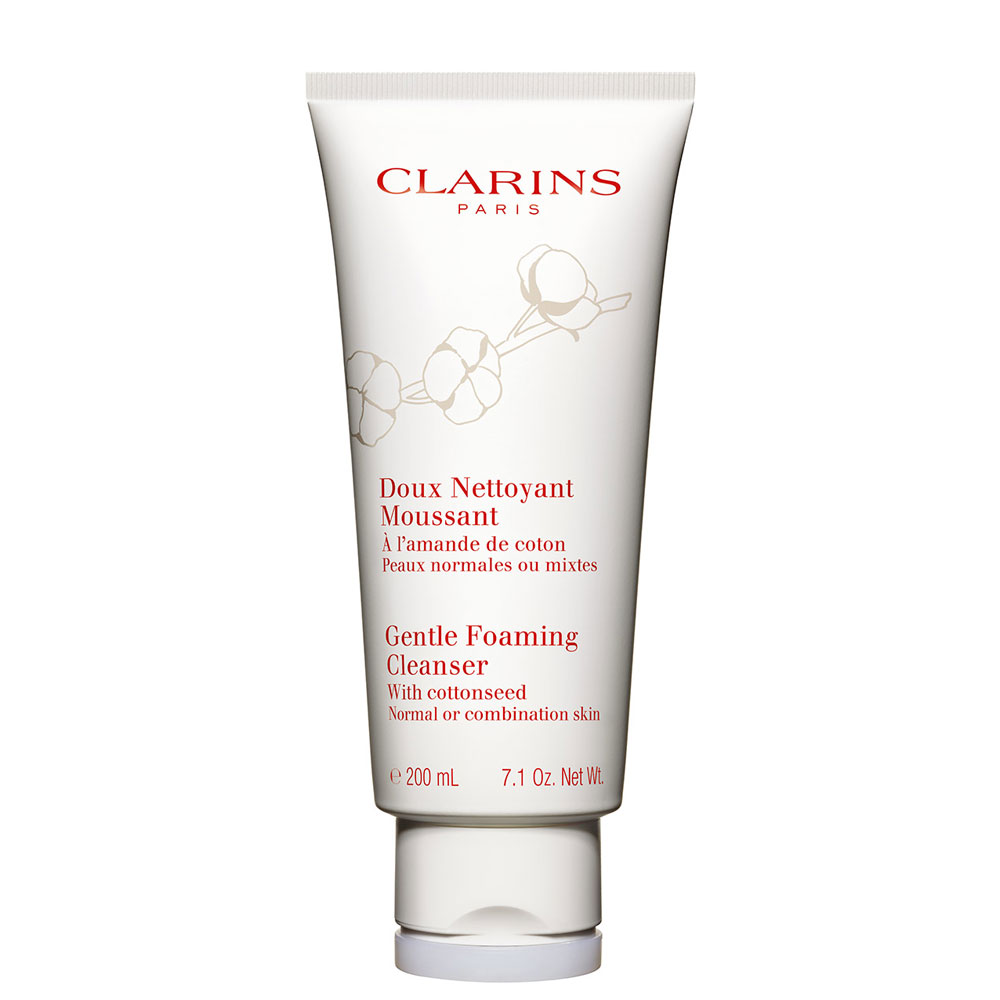 Image of Clarins Doux Nettoyant Moussant Detergente Schiumogeno Delicato con Semi di Cotone 200 ml per pelle normale o mista