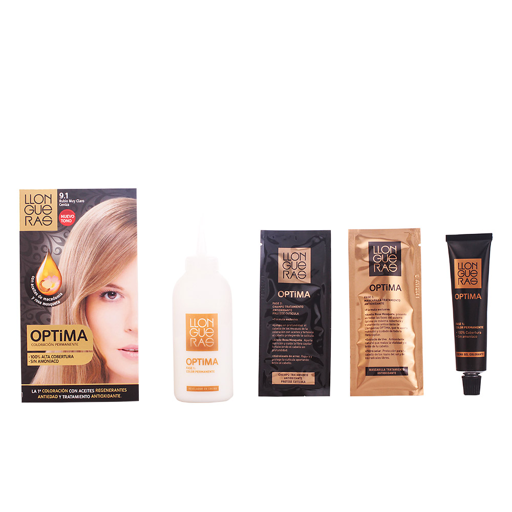 Image of Llongueras Optima Permanent Hair Colour Ammonia Free 9.1 Very Light Ash Blond033