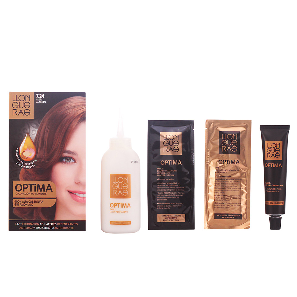 Image of Llongueras Optima Permanent Hair Colour Ammonia Free 7.24 Almond Blond033