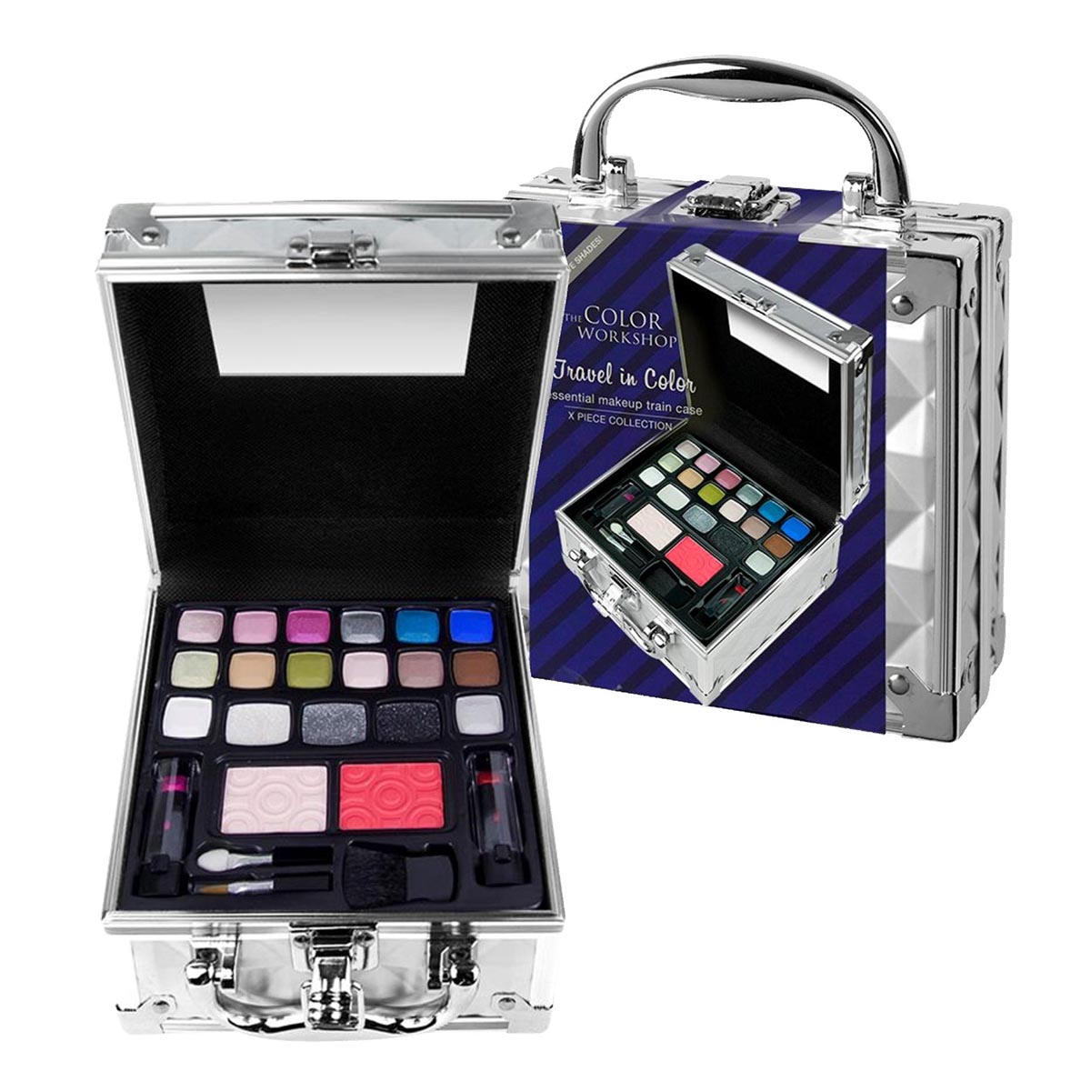 Image of Markwins Color Workshop Travel In Color argento Eyeshadow Case + Brushes + Lips033