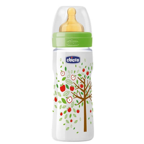 Image of Chicco Well-Being Biberón Caucho Pp Flujo Rápido Verde 4m 330ml033