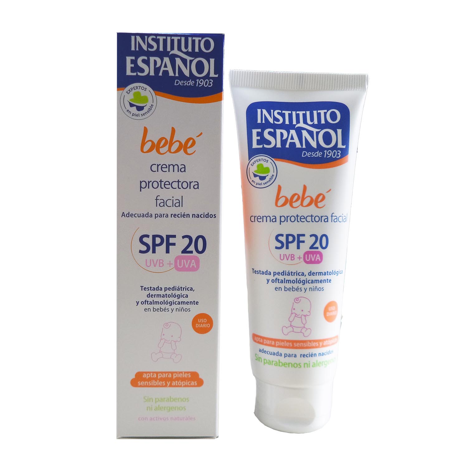 Image of Instituto Español Bebe Protective Spf20 Crema Viso Pelle Sensibile Senza Allergeni 75ml