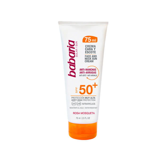 Image of Babaria Face And Neck Sun Cream Anti Spot Wrinkle Spf50 75ml