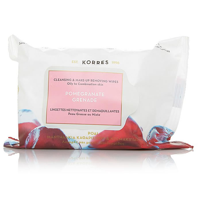 Image of Korres Oxicol Cleansing & Make-Up Removing Wipes Pomegranate033