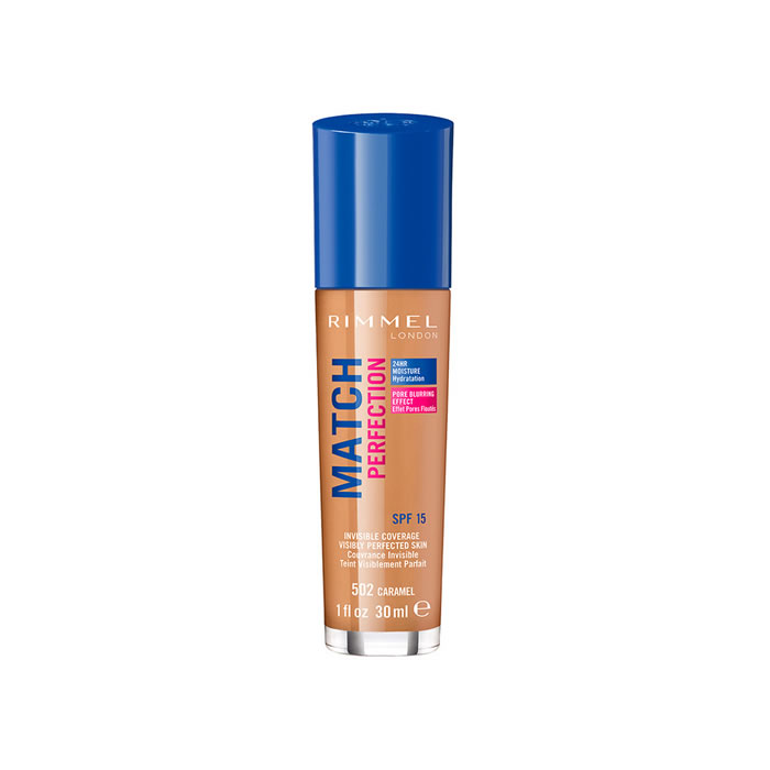 Image of Rimmel London Match Perfection Foundation Spf15 502 Caramel 30ml033