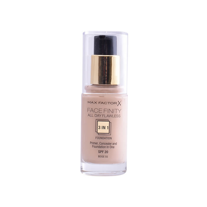 Image of Max Factor Facefinity 3 In 1 Primer, Concealer And Foundation Spf20 55 Beige 30ml