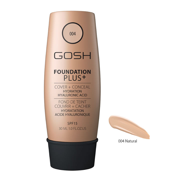 Image of Gosh Foundation Plus + Cover & Conceal Spf15 004 Natural 30ml033