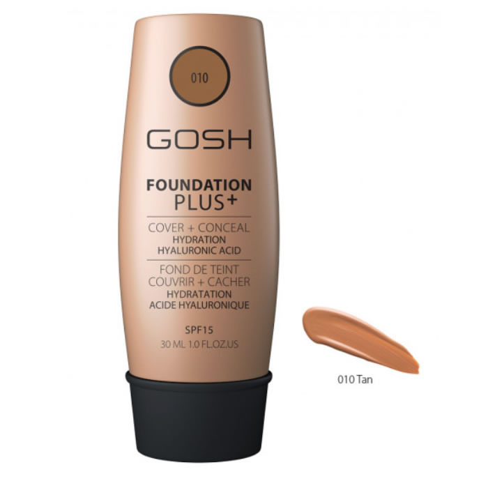 Image of Gosh Foundation Plus + Cover & Conceal Spf15 010 Tan 30ml