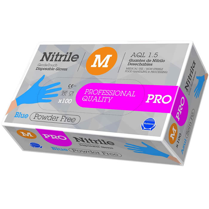 Image of Nitrile Disposable Gloves Powder Free Size M 100 Units Ambidextrous Non Sterile033