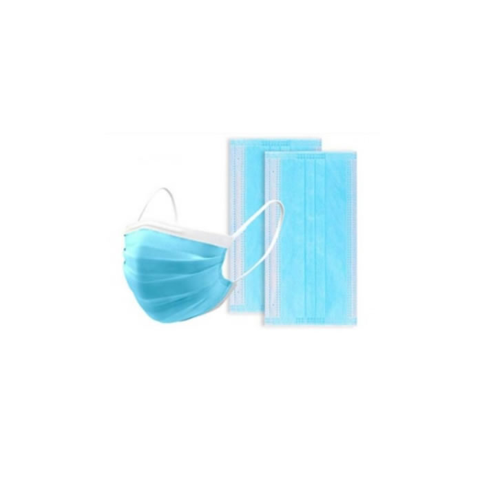 Image of Blue Face Mask 3ply Disposable Elastic Loop Pack 50 pcs