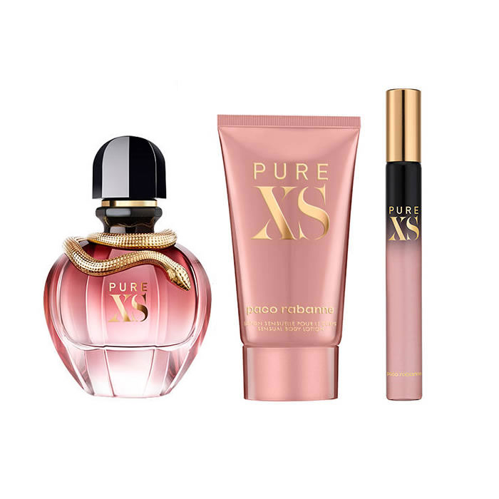 Image of Paco Rabanne Pure Xs For Her Eau De Parfum Spray 50ml Set 3 Parti 2019