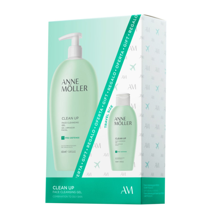 Image of Anne Moller Clean Up Face Cleansing Gel Combination to Oily Skin 400ml Set 2 Parti033