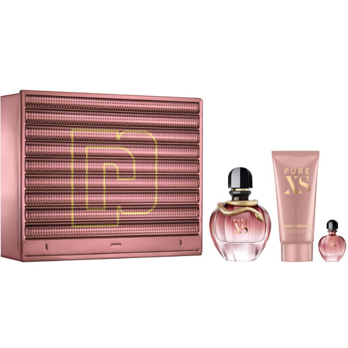 Image of Paco Rabanne Pure XS For Her Eau De Parfum Spray 80ml Set 3 Parti 2019