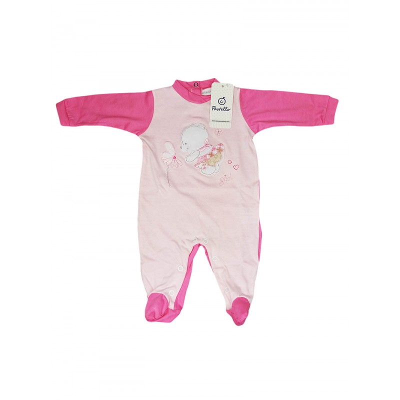 Image of Tuta tutina cotone bimba neonato Pastello rosa 6 - 9 m033